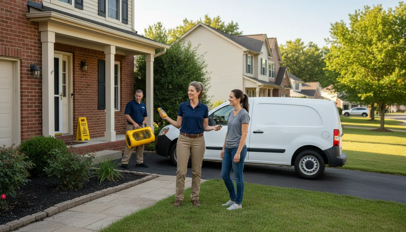 Residential water damage restoration in Metamora, IL